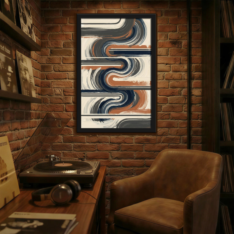 Abstrait, vagues abstraites, courbes incurvées, conception artistique, H 24 po x l 36 po