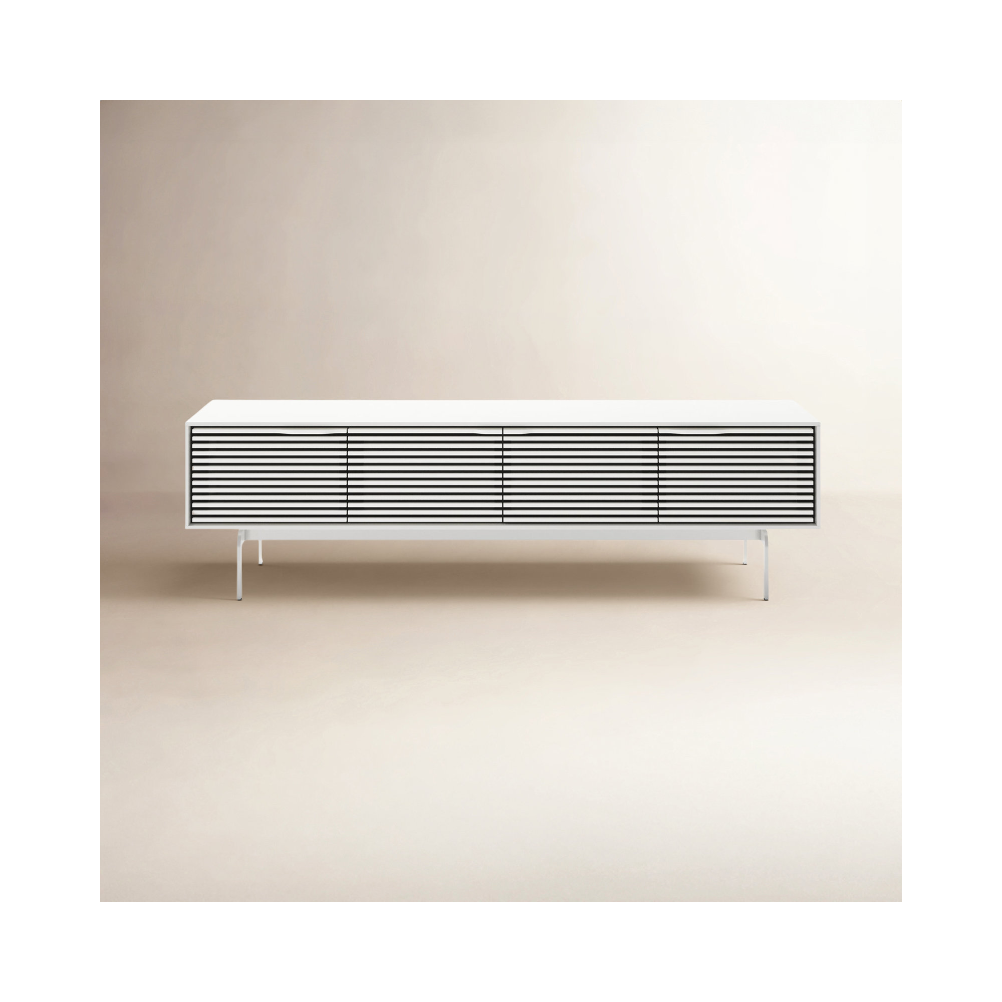 Align 81'' Media Console, Satin White, 23”H x 81”L x 18”W