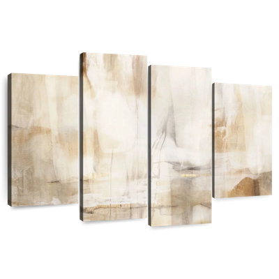 Avery neutre beige abstrait Polyptych