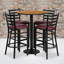 Ensemble de table ronde en stratifié 30 "avec base ronde et 4 tabourets de bar en métal Aniket-24678172-68612010