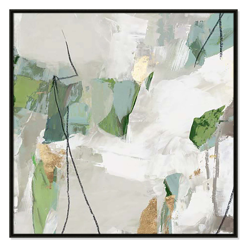 Enchanted Emerald I by Tom Reeves Print, 37.5" H x 37.5" W x 2" D, Espresso Floater Framed