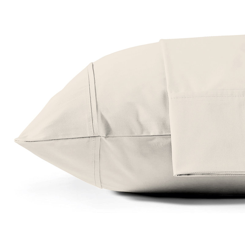 Sharyan 100% Cotton Percale Pillow Case, Ivory