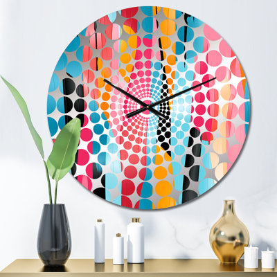 Horloge murale rayée Vibrant Serenity