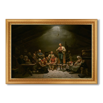 Low Church Devotion (Haugianerne), 1848-Adolph Tidemand-Custom Framed Canvas