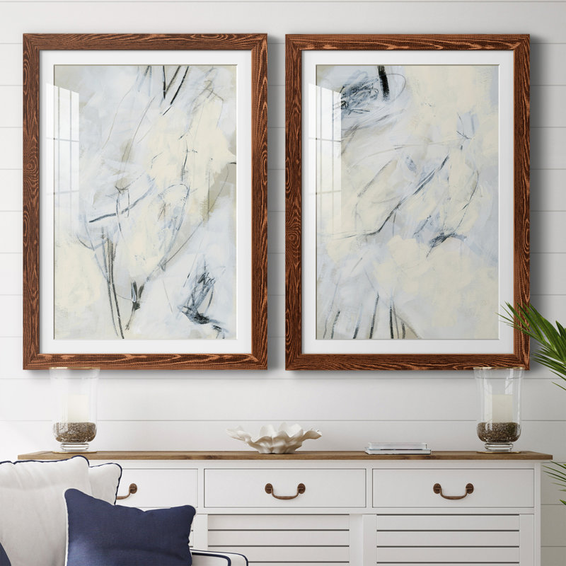 Liminal Space I - ensemble de 2 peintures encadrées, H 43,5 po x l 31,5 po x P 1 po, Érable encadré