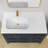 42 Inch Solid Surface Bathroom Vanity Top with Left SIde Integrated Sink, Bright White 2" Thick Modern Countertop, 1.38" Rear Backsplash, Smooth Edge Design, Waterproof & Easy Install
