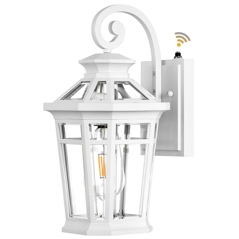Weather-Resistant Outdoor Wall Sconce with Dusk to Dawn, White