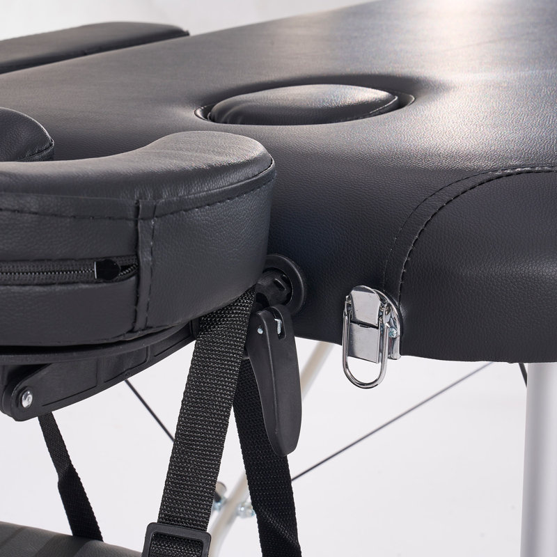 84'' Black Aluminum Adjustable Folding Massage Table