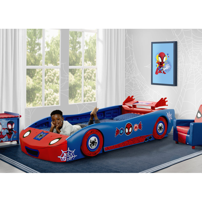 Spidey And His Amazing Friends Web Crawler Race Car Twin Bed By Delta Children, Blue/Red