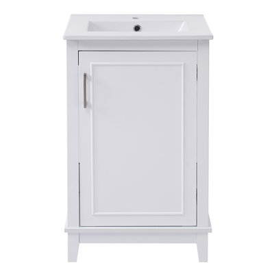 Petit meuble-lavabo moderne avec lavabo en céramique
