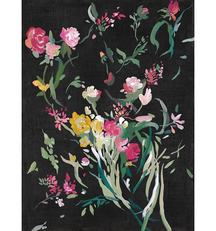 Art sur toile tendue par Red Barrel Studio Jensen, Asia Gallery: Midnight Blooming Botanicals I, H 47 po x l 36 po