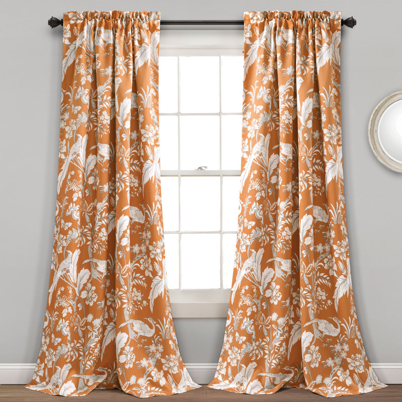 Dolores Room Darkening Pair, 52''W x 84''L, Orange
