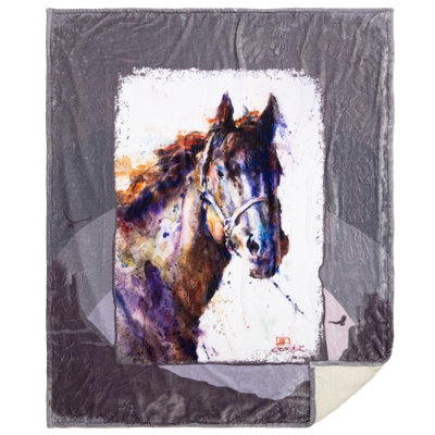 Carstens, Inc. Dean Crouser Plush Sherpa Fleece Oversized Throw Blanket 54" x 68", Morning Call