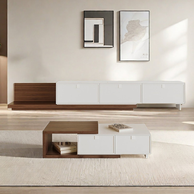 Retractable TV Stand and Coffee Table Set