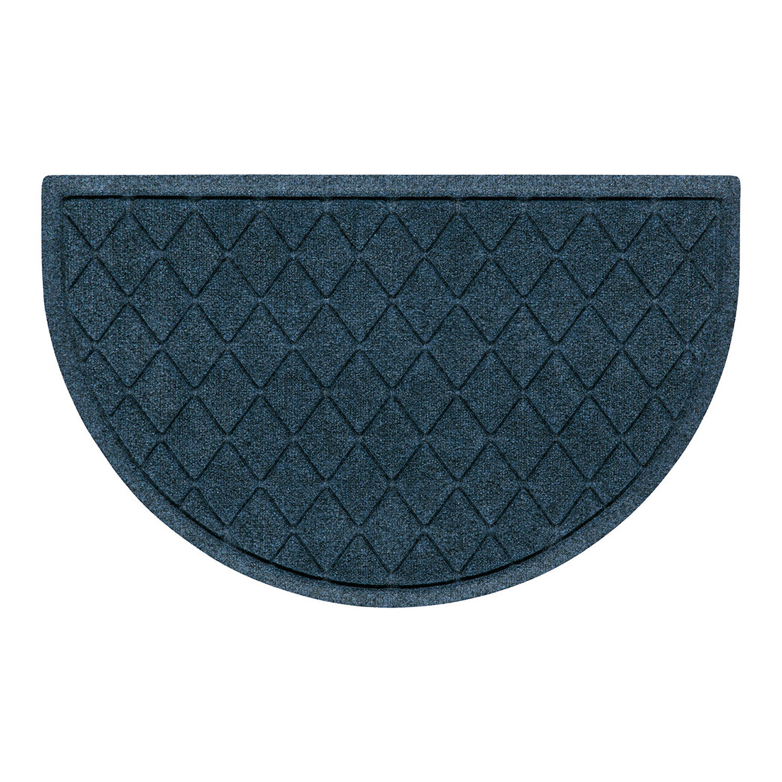 WaterHog Non-Slip Indoor/Outdoor Doormat, Navy, Semi-Circle 24" x 39"