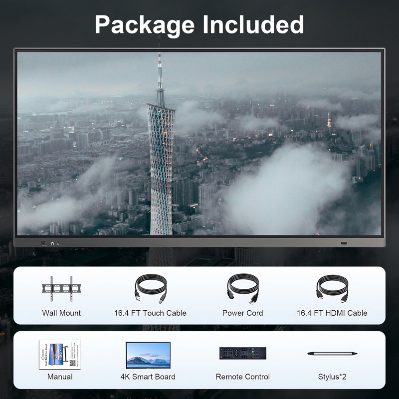 JYXCN 4K Smart Board Interactive All-in-One Computer, Touch Screen with Dual System & Cloud Sharing For Classroom, Office & Presentations?