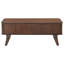 Table basse rectangulaire à finition noyer avec 2 tablettes et portes Tambour
