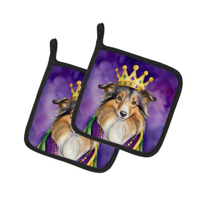 Paire de poignées Sheltie King of Mardi Gras