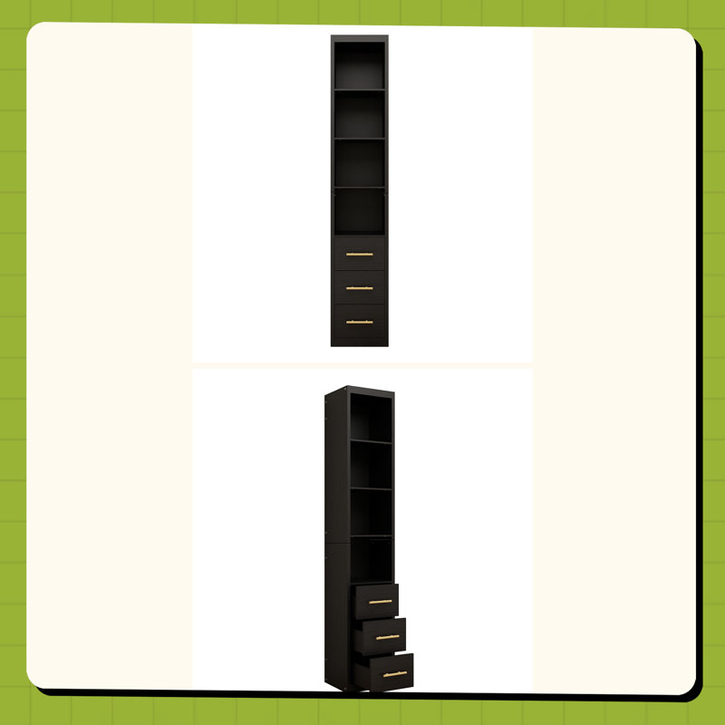 85.04" Tall Storage Cabinet with Drawer and Shelves, Narrow Cabinet for Bathroom, Laundry, and Living Room