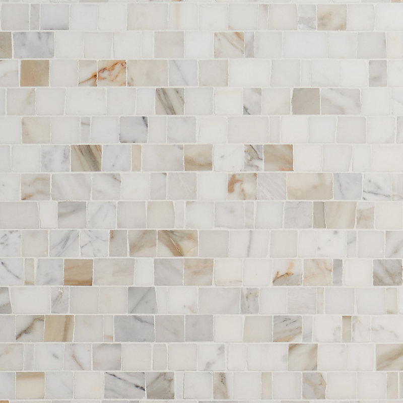 Orné 12 po X 12 po Carreau de mosaïque de marbre jointé à la main pour plancher et mur (5 pieds carrés / feuille)