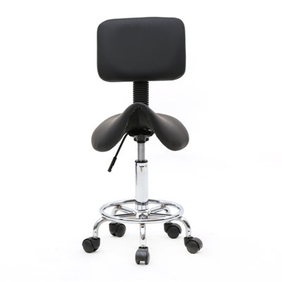 Backed Adjustable Height Ergonomic Lab Stool with Wheels