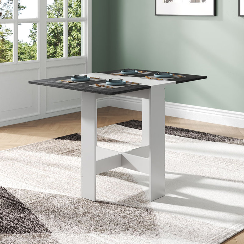 Dining Table, 73.5cm H x 103cm W x 76cm D, White/Gray