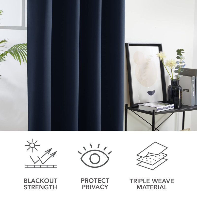 Polyester Blackout Grommet / Eyelet Curtain Pair