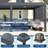 20 ft. W x 12 ft. D Aluminum Pergola with Adjustable Rainproof Louver – Wood-Grain Finish, Removable Curtains & Netting – Extra Large Louvered Pergola for Patio, Garden & Deck-132969997