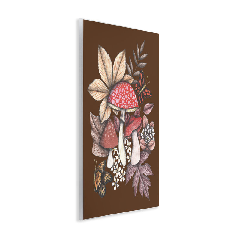 Plaque murale Autumnal Mushroom Magic, design par Cecilia Battaini, H 19 po x l 13 po