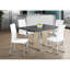 Table de salle à manger rectangulaire de 60 pouces pour 4, base chromée moderne en U, plateau en bois manufacturé gris froid, idéal pour la cuisine ou la salle à manger