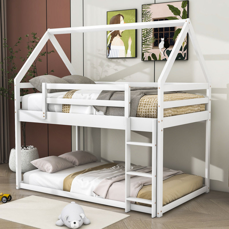 Claire Kids Twin Over Twin Bunk Bed, White