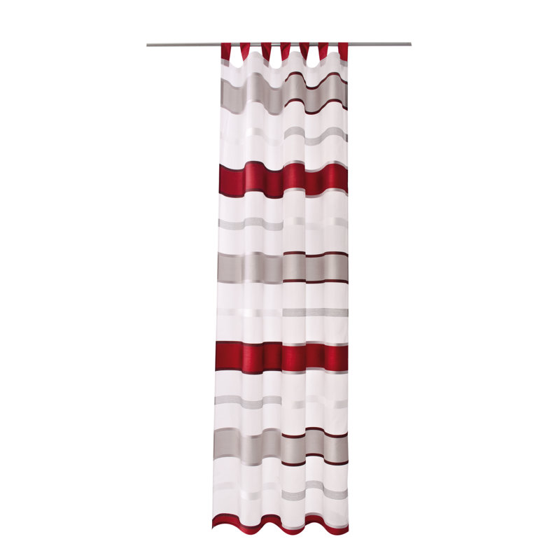 Miles Tab Top Semi Sheer Curtain, Red