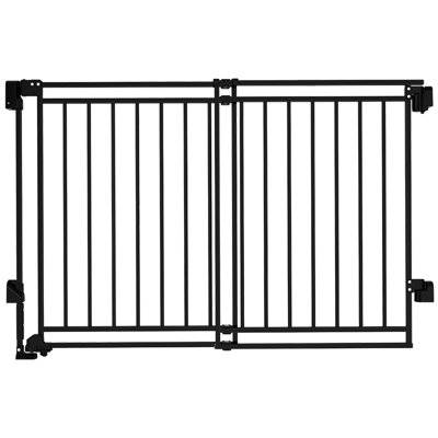 Baby Gate For Stairs Doorways & Kitchen, 26.4"-43" W X 29" H, No Bottom Bar Dog Gate, One-handed Auto-close, Hardware Mount Safety Gate For Dogs & Toddlers, Black