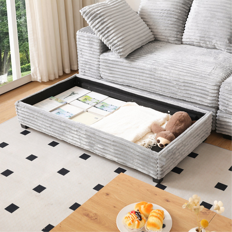 Canapé modulaire 108,6 po, Gris