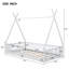 Lit simple en bois avec clôture, blanc-525400733