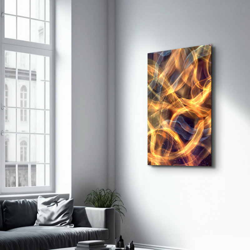 Peinture murale élégante en verre trempé 18,1 po x 28,3 po | 100% verre trempé, épaisseur: 0,16 pouce | Imprimé UV pour des couleurs éclatantes et une durabilité | Parfait pour la décoration intérieure et l'esthétique moderne