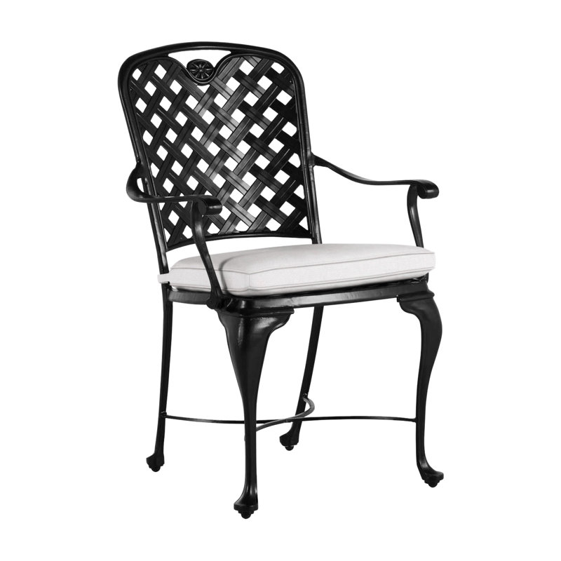 Provance Patio Dining Armchair with Cushion, Welt, Arbor Chambray, Ancient Earth