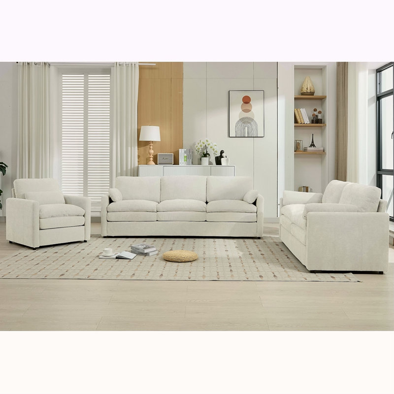 Ensemble de canapé rembourré Cozy, Beige