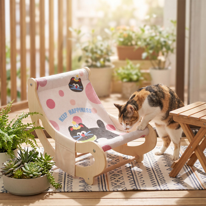 2-in-1 Cat Scratcher Lounge Chair Pet Bed