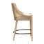 Tabouret de bar moderne Paxon en bois d'hévéa massif, hauteur du siège 66,7 cm, dossier en rotin et siège rembourré, idéal pour les îlots de cuisine.-134972647-134972649