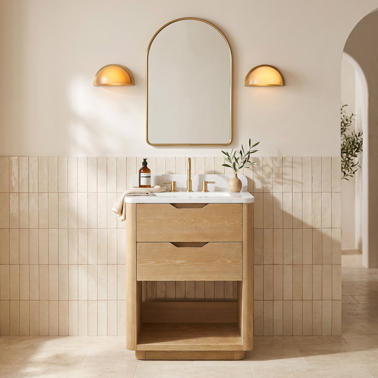 Kaiser 24" Pine Single Bathroom Vanity, Washed Ash Gray