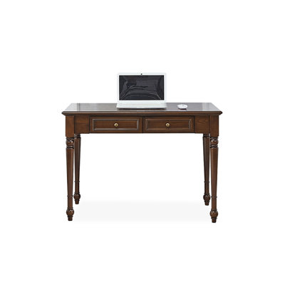 Bureau d'écriture rectangulaire en bois massif avec tiroirs Black Walnut