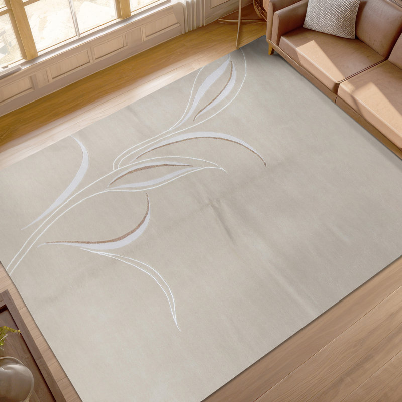 Tapis beige noué à la main de haute qualité