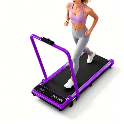 Tapis de marche à tapis avec guidon et inclinaison réglable, tapis roulants portables compacts pour le bureau personnel, tapis roulants antidérapants sous le bureau de 2,5 CV, contrôle de la vitesse de 0,6 à 3,8 MPH