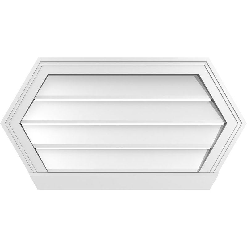 Évent horizontal fonctionnel à pignon en uréthane à surface horizontale Signature, H 16 po x l 30 po x P 2 po