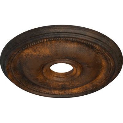 Endurathane Bradford Ceiling Medallion, 18 1/8"OD x 3 3/4"ID x 1 1/8"P (Fits Canopies up to 4 3/8"), Hand-Painted Rust Finish