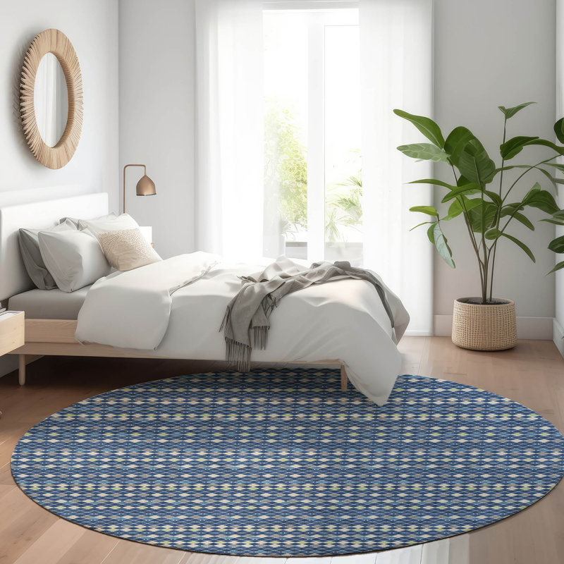 Tapis intérieur / extérieur bleu Prismine, 2 pi 6 po x 3 pi 10 po