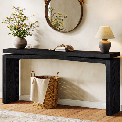 Console 63 po en bois pour vestibule, canapé long