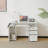 45.28in White Density Board with Embossed Melamine Laminated, One Door and Three Drawers Computer Desk
