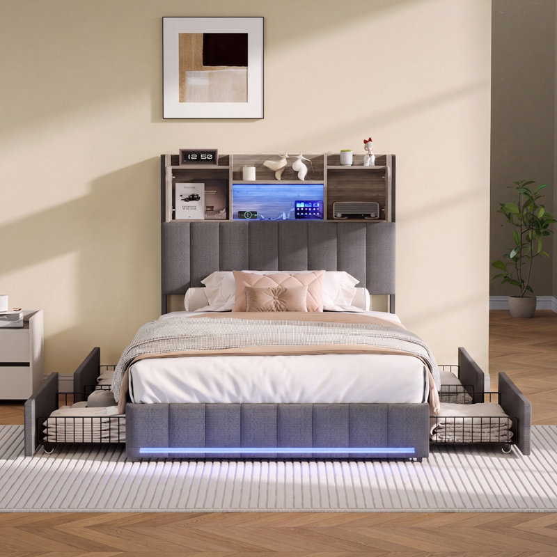 Upholstered Bed, European Single (90 x 200 cm)